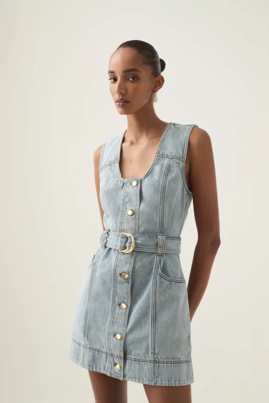 Aura Denim Mini Dress sold by Aje