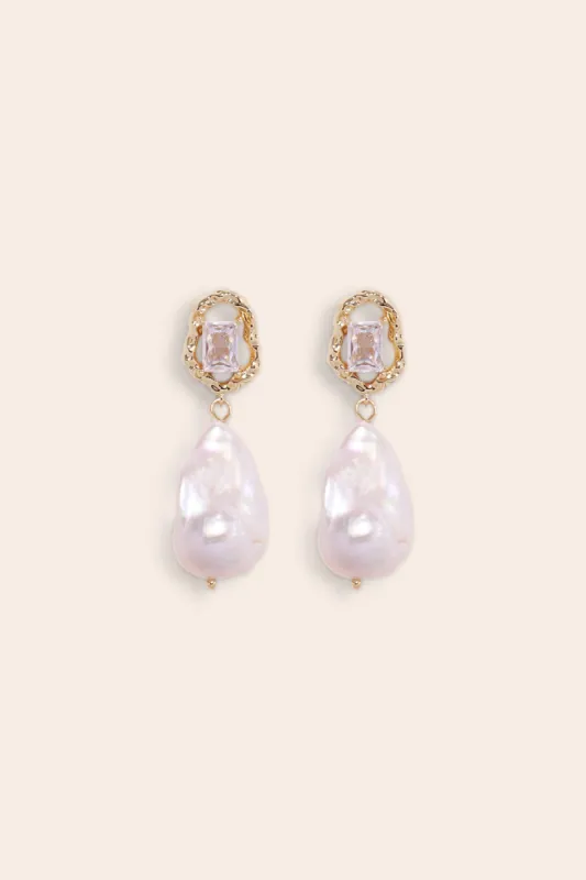 Abigail Earrings by Petit Moments - Pearl sold by Birdy Grey