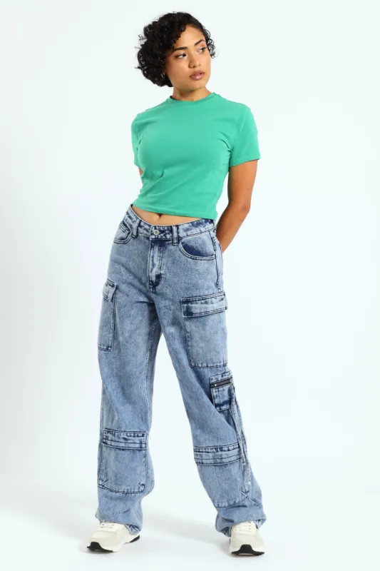 Worker Cargo Jean - Salty Mid Wash sold by Edgars