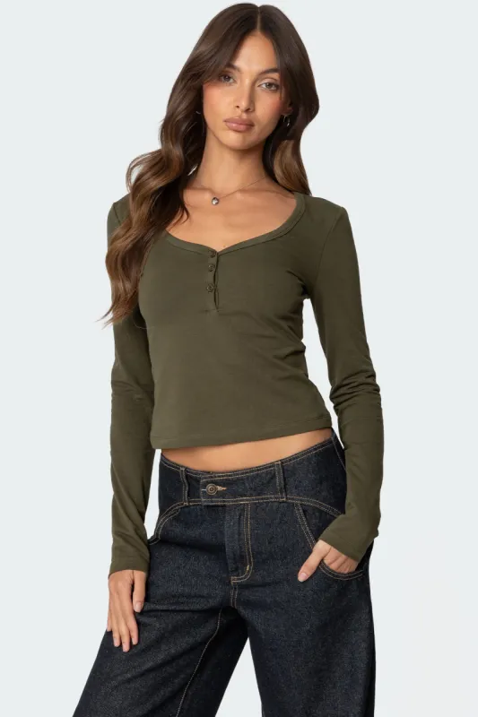 Leah Henley Top sold by Edikted