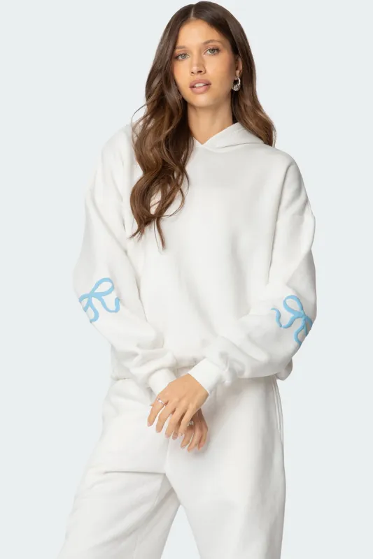 Bonney Bow Detail Hoodie sold by Edikted