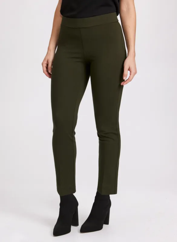 Sofia Pull-On Slim-Leg Pants sold by Laura
