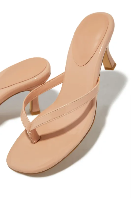 Tania Single Sole Mule Heels - Nude sold by Miss Lola
