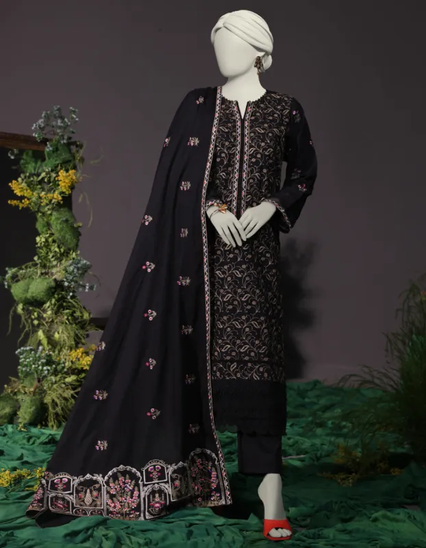 Black Cambric 3Pc Stitched | JJPW-JW-CD-04-1751 sold by Junaid Jamshed