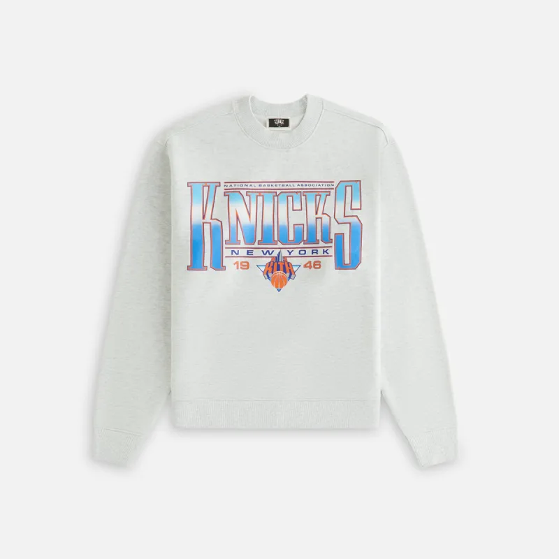 Kith Women for the New York Knicks Ashwin Crewneck - Light Heather Grey sold by Kith