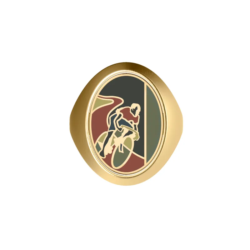 'Victory Emblem' Bicycle Diamond Signet Ring sold by Pascal Design Official