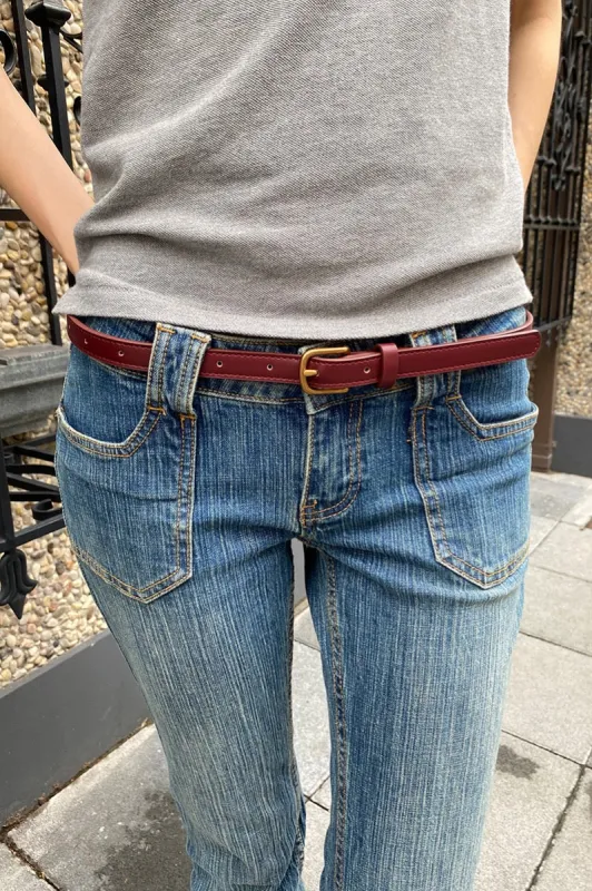 Faux Leather Buckle Belt sold by Brandy Melville