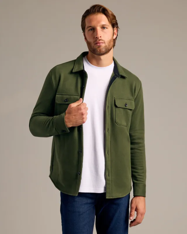 Dark Olive Fleece Shirt Jacket sold by True Classic