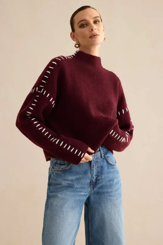 Kontrast sweater langærmet top sold by Micas