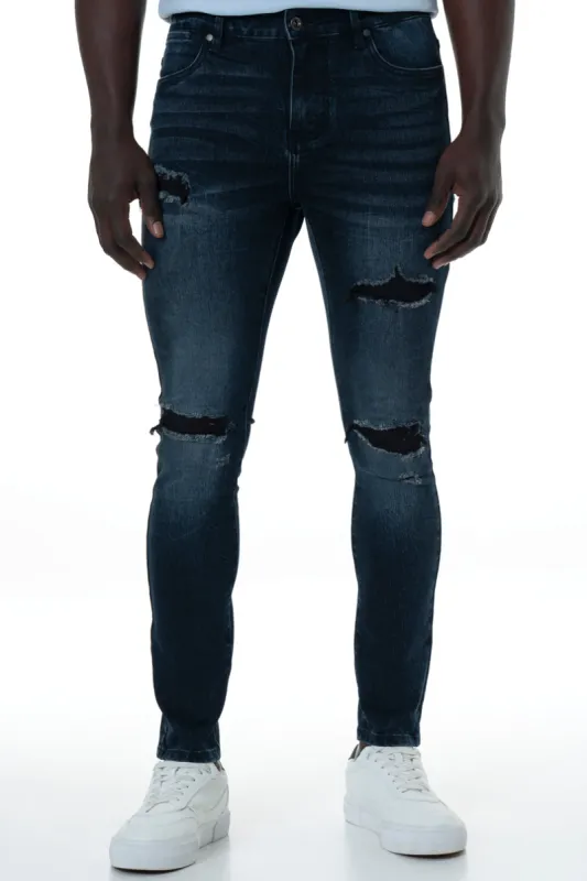 Rf10 Ripped Super Skinny Jeans _ 156189 _ Dark Wash sold by Refinery