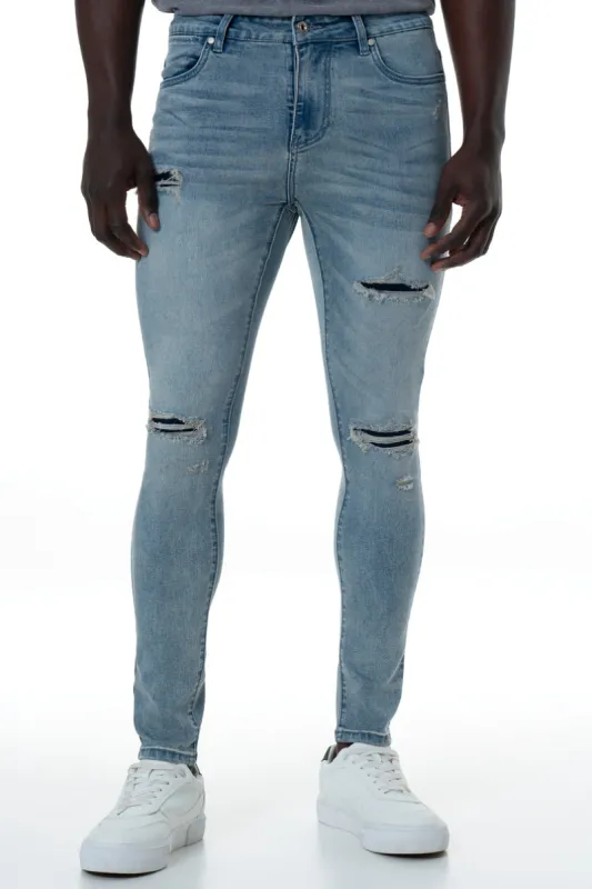 Rf10 Ripped Super Skinny Jeans _ 156186 _ Light Wash sold by Refinery