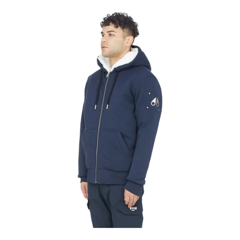 Moose Knuckles Blue Classic Bunny Hoodie  M31MS600 349 Navy sold by J&Z Couture