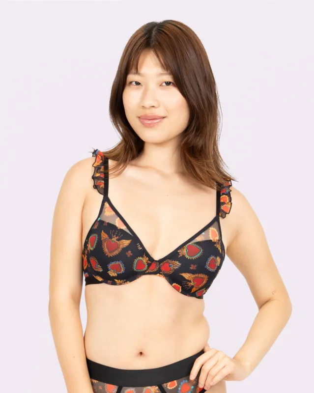 Silky Mesh Flutter Strap T-Shirt Bra | Silky Mesh | Archive (Crowned Hearts) sold by Parade