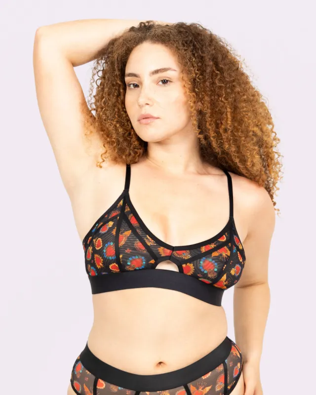 Silky Mesh Sheer Cutout Triangle Bralette | Silky Mesh | Archive (Crowned Hearts) sold by Parade
