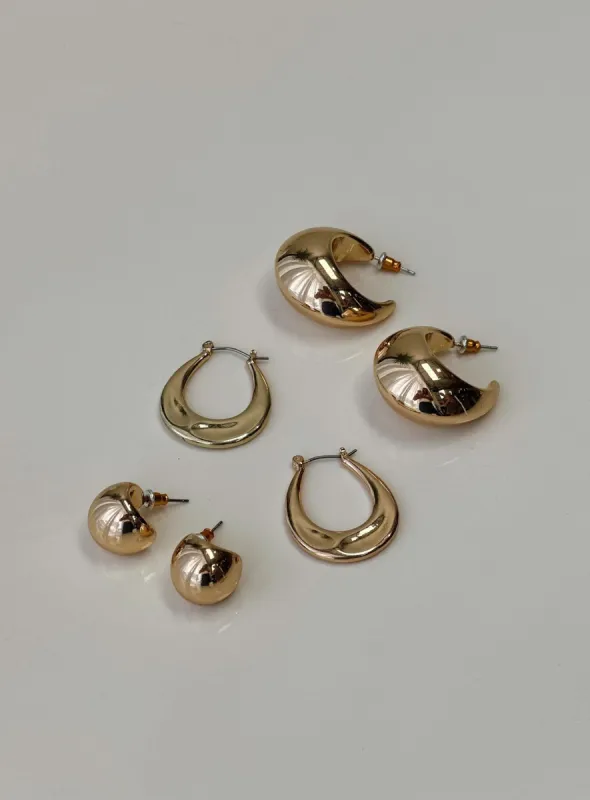 For The Weekend Earring Pack Gold sold by Princess Polly