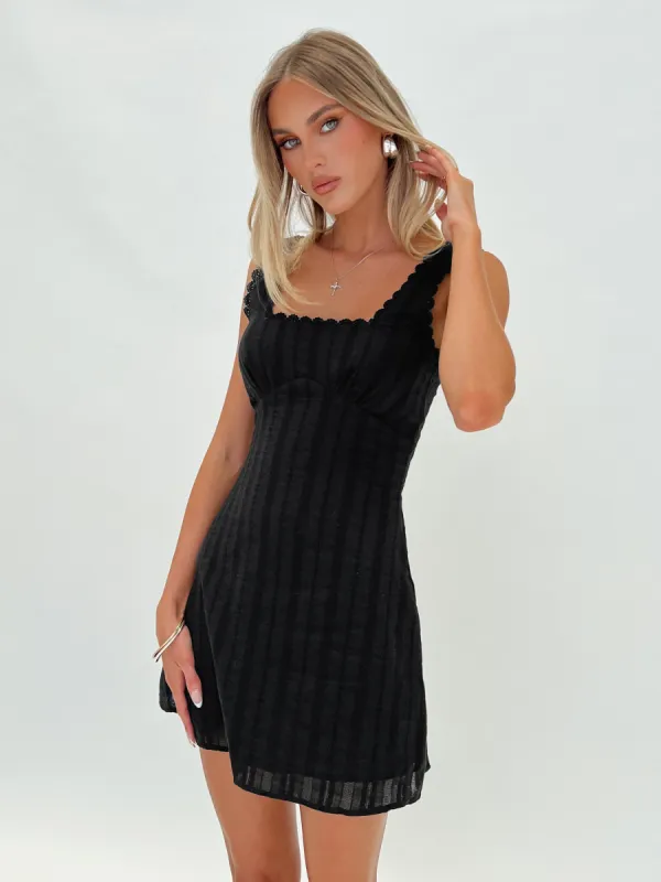 Dasha Mini Dress Black sold by Princess Polly