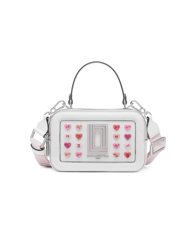 SIMONE MULTI HEARTS CROSSBODY CAMERA BAG sold by Karl Lagerfeld Paris
