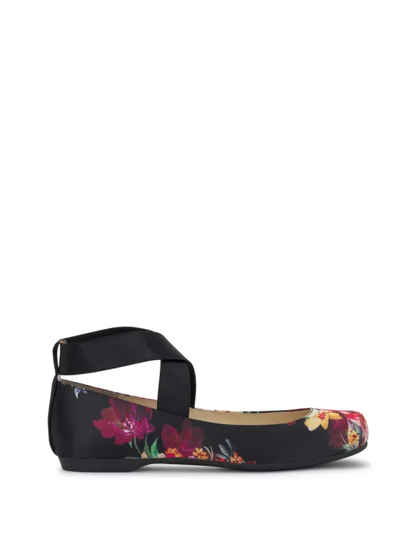 Mandalaye Ballet Flat in Black Blossom sold by Jessica Simpson