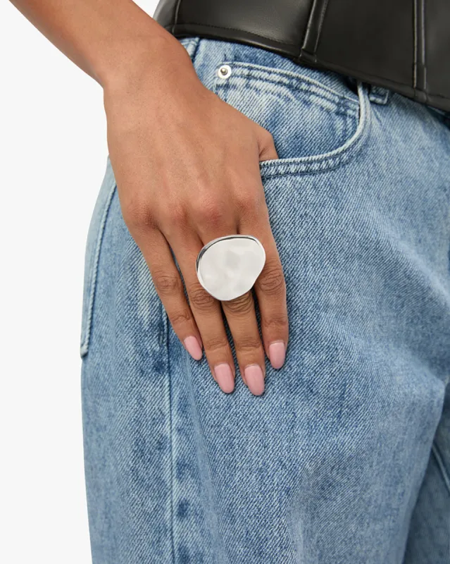 Hammered Plate Ring sold by WeWoreWhat