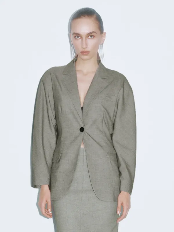 Notched Collar Button Up Blazers sold by Urban Revivo