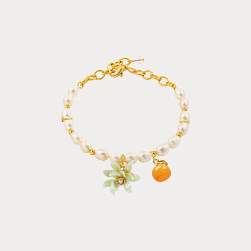 Orange Pearl Bracelet sold by Selenichast