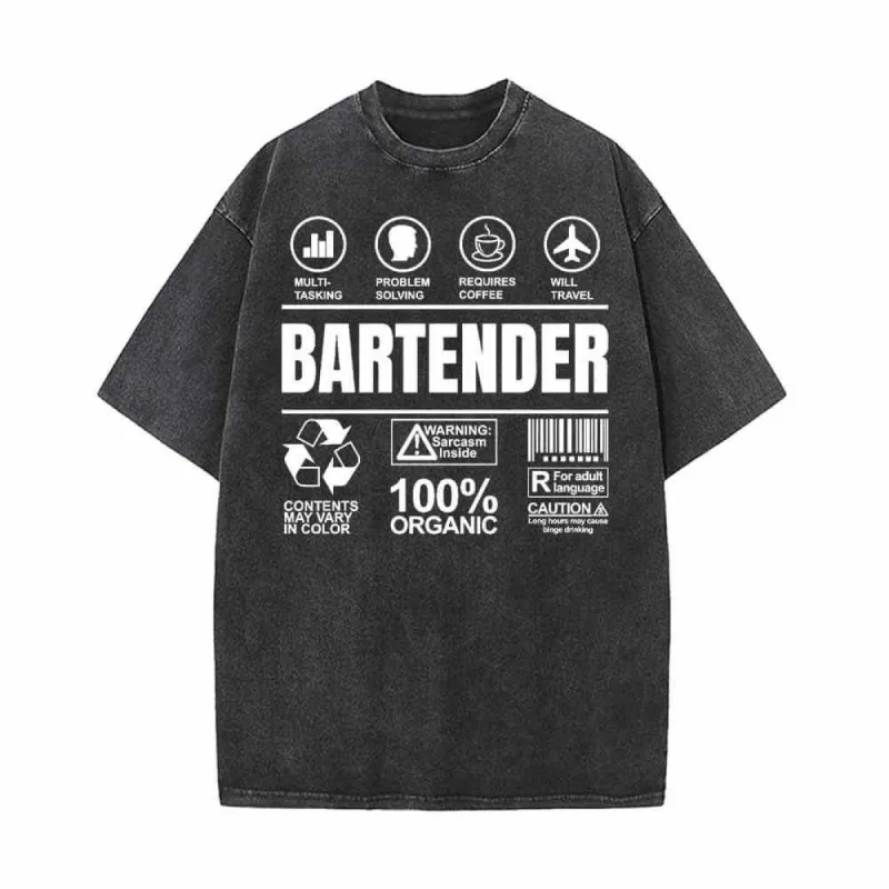 Bartender Simple Icon Vintage Washed T-shirt sold by GTHIC