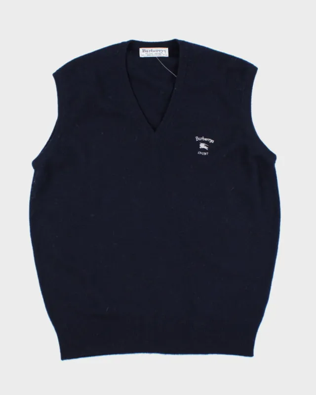 Vintage 90's Burberry Lambswool Knitted V-Neck Tank Jumper - L sold by Rokit