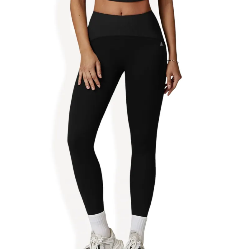 Anna-Kaci Women's High Waist Full Length Leggings with Ribbed Waistband sold by Anna-Kaci