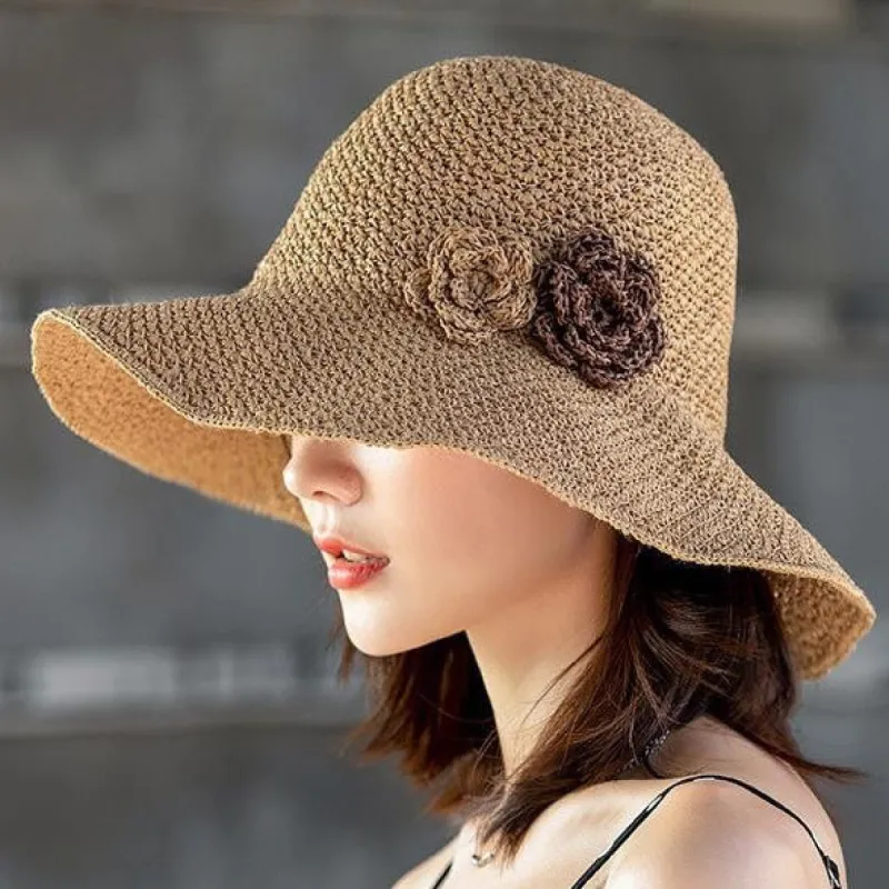 Beach Sun Hat - Sun Protection Versatile Straw Hat sold by superladystar