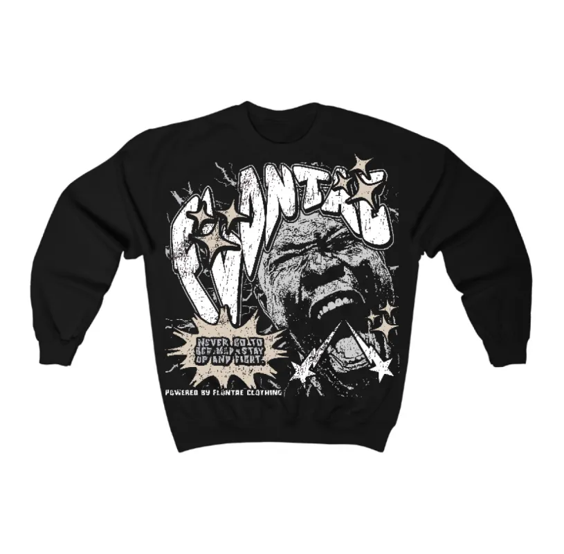 Reverse Metallic 5s Flontae Sweatshirt Never Quit Graphic sold by Flontae Clothing