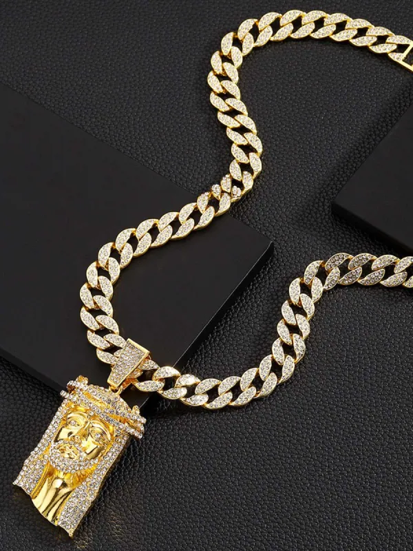 Thesupermade Diamond Jesus Cuban Necklace sold by Thesupermade
