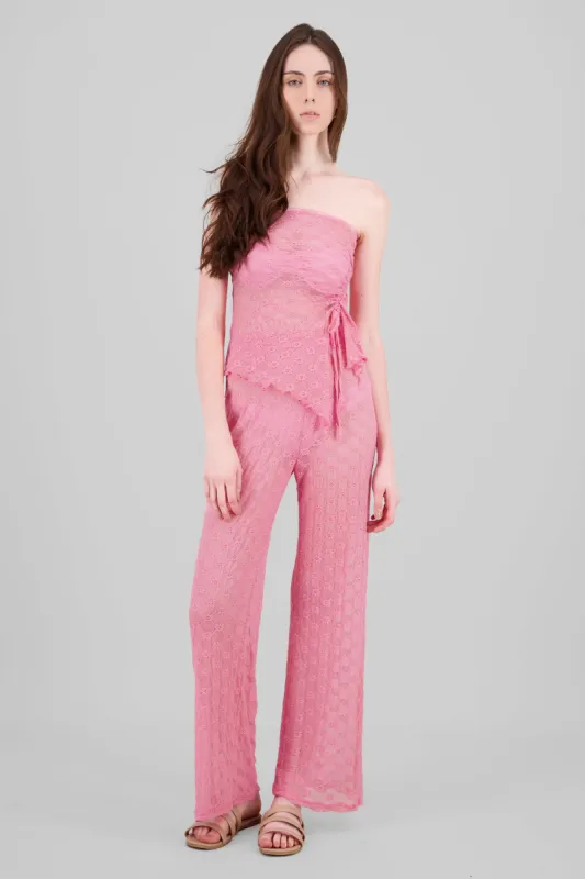 Pantalón encaje wide leg sold by Shasa