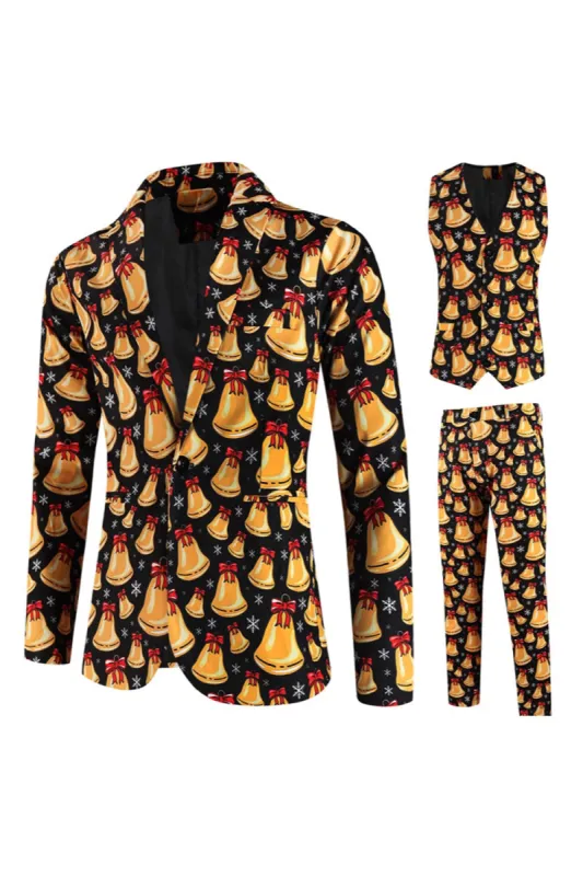 Orange Fitted Christmas 3-Piece Men's Party Suit sold by Zapaka