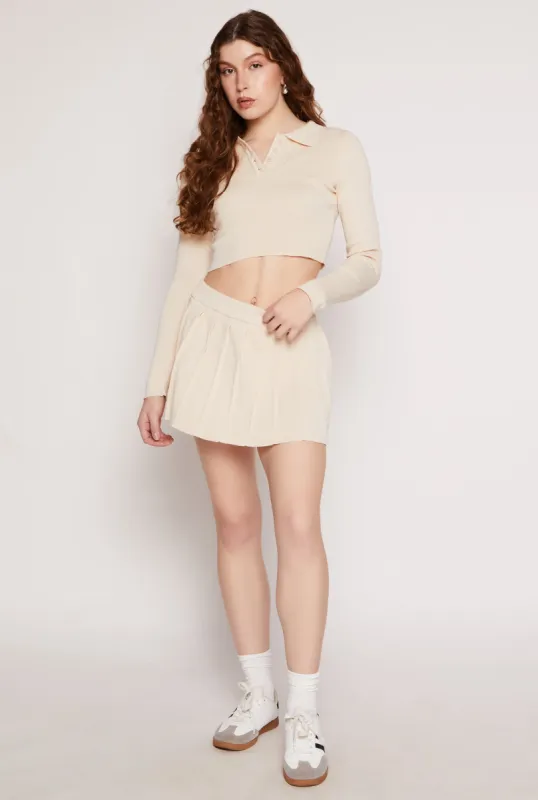 Daisy High Waisted Pleated Mini Skirt sold by Rainbow