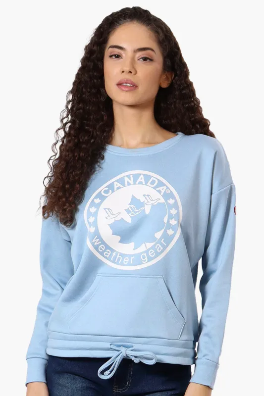 Canada Weather Gear Logo Drawstring Sweatshirt - Blue sold by Fairweather