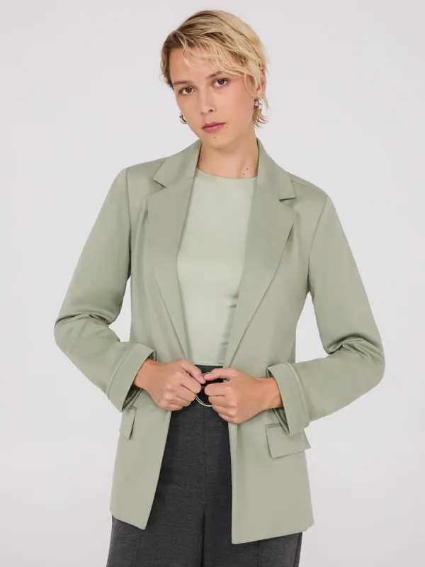 Notch Collar Open-Front Blazer sold by Suzy Shier
