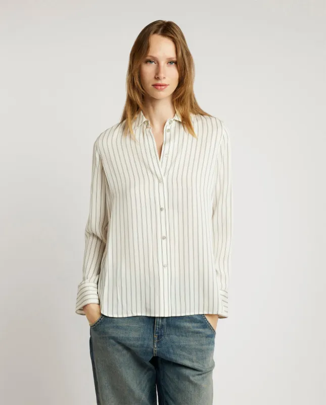 Zijden-stretch blouse - Ecru sold by Pauw Amsterdam