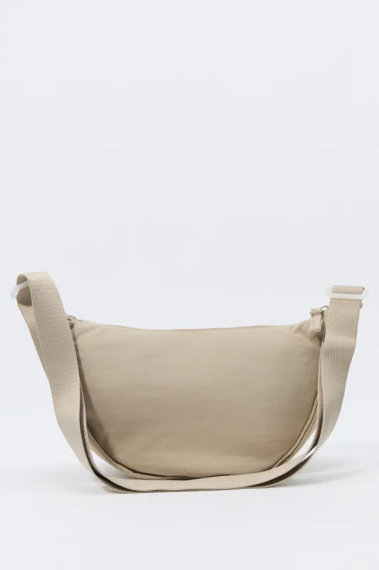 Nylon Half Moon Crossbody Bag sold by Urban Planet