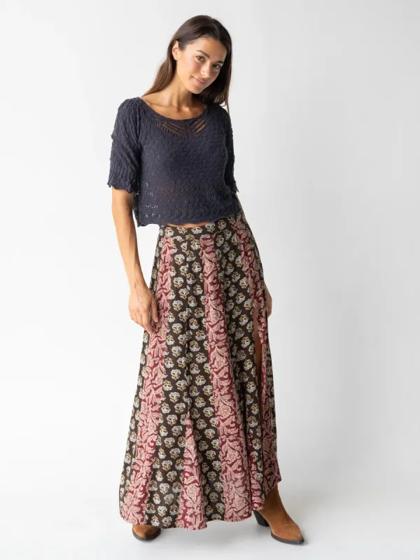Mix It Up Maxi Skirt - Brown Olive Mixed Floral sold by NATURAL LIFE