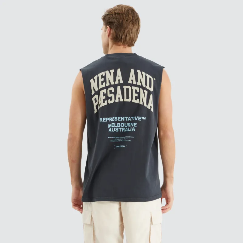 Overtaking Relaxed Muscle Tee Pigment Black sold by Neverland