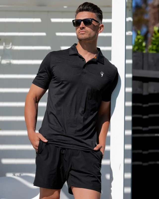 Solid Black Polo sold by Tucann