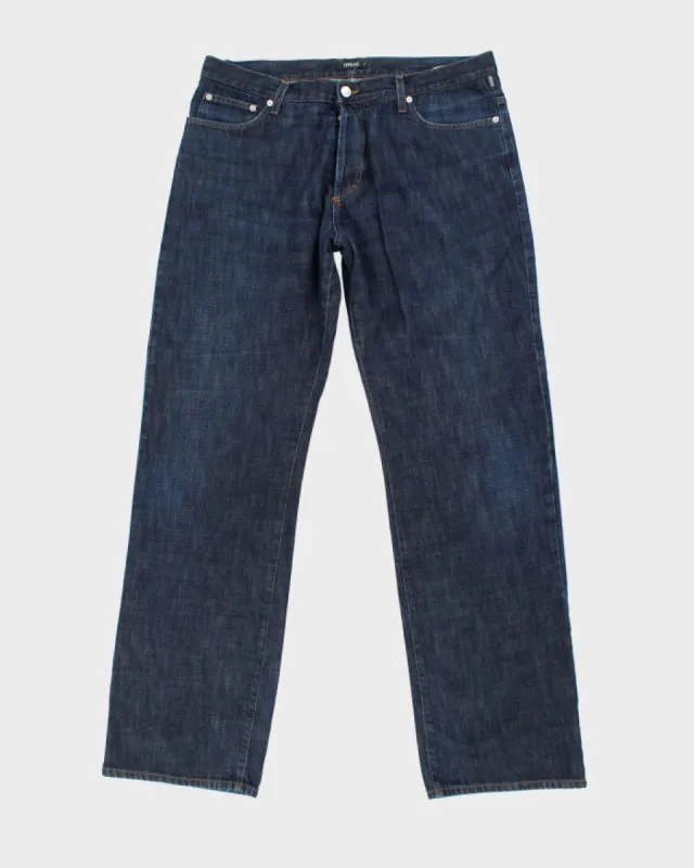 Versace Dark Wash Wide Leg Jeans - W38 L35 sold by Rokit