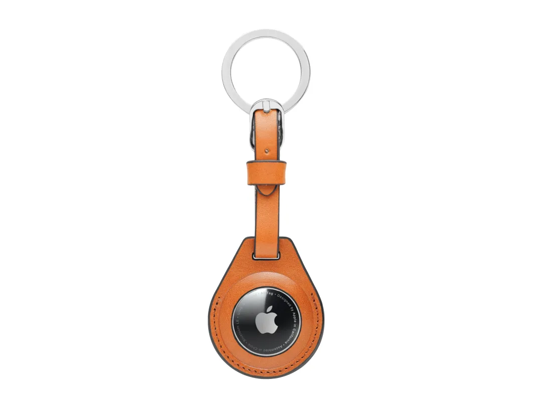 Old Leather Airtag Key Fob sold by Bosca