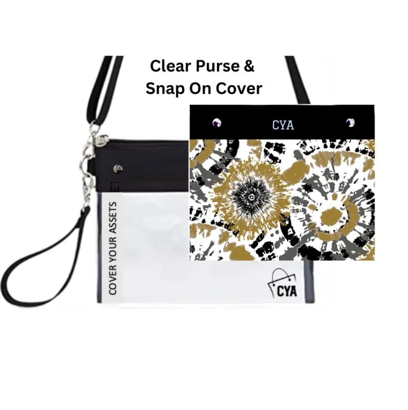 Black & Gold Tie Dye - Wide - Purse & Cover sold by CYA - Cover Your Assets