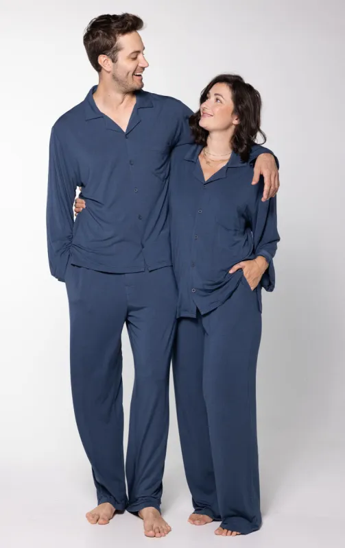 Men's Consciously Cozy Long Sleeve Button Front PJ - Couples #1 sold by Pajamagram