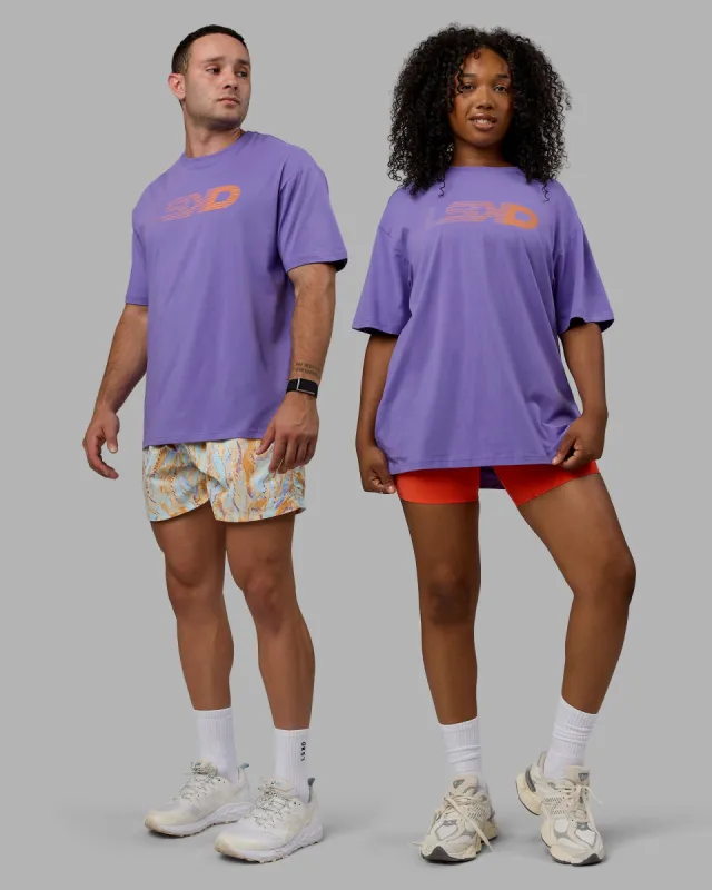Motion FLXCotton Oversized Tee - Dahlia Purple-Vibrant Orange sold by LSKD