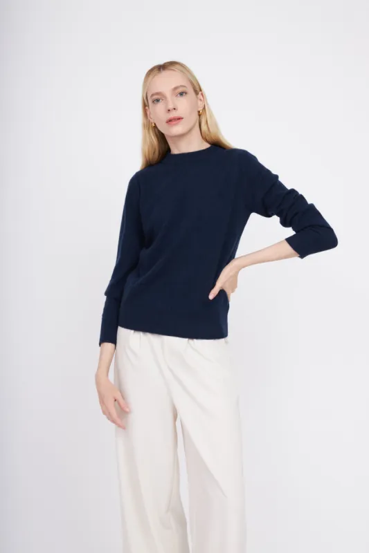 Crewneck Cashmere Sweater - Navy sold by Pissenlit
