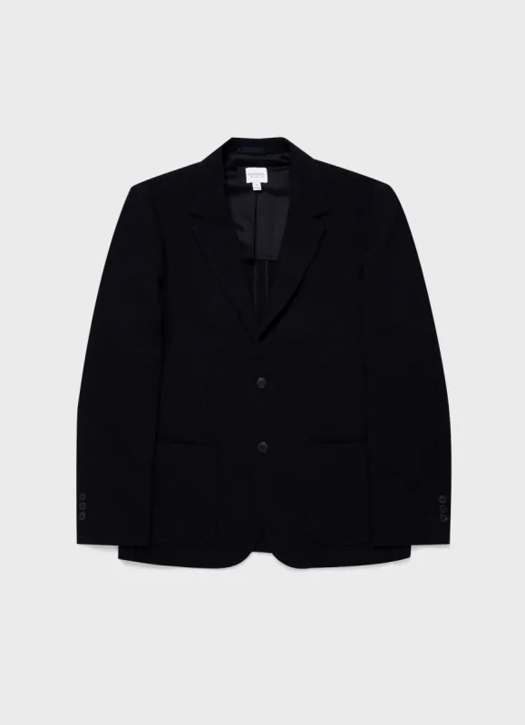 Men's Heavy Wool Jersey Blazer in Navy sold by Sunspel