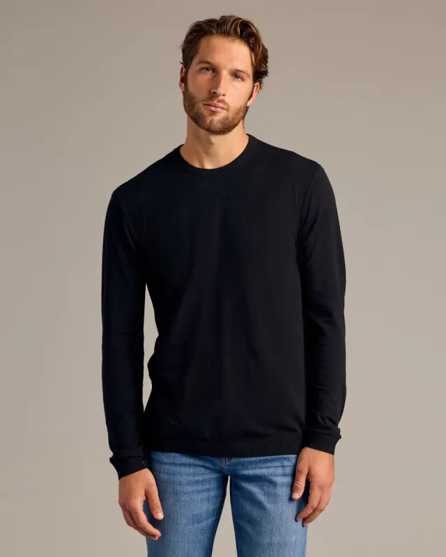 Black Dressy Crew Neck Sweater sold by True Classic