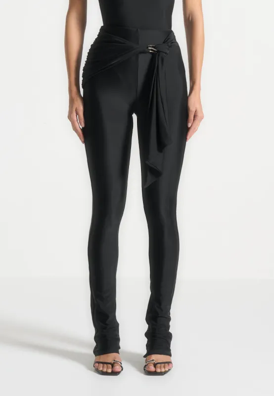 Draped Hardware Detail Leggings - Black sold by Maniere De Voir